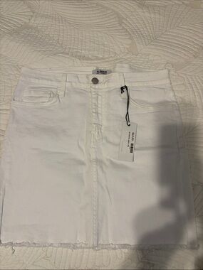 O. Denim White Mini Denim Skirt